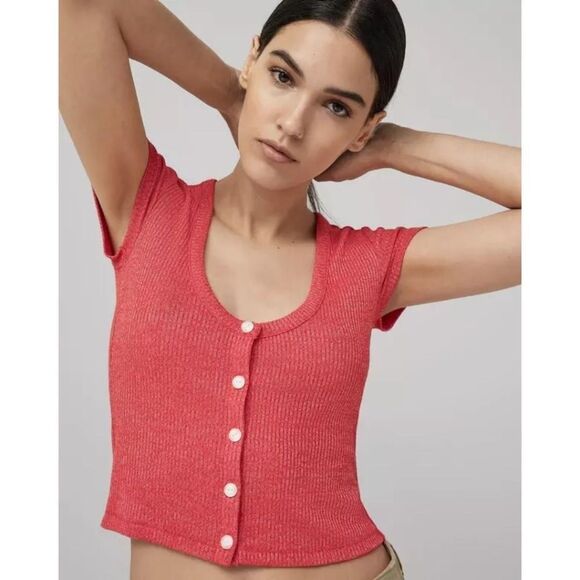Rag & Bone The Knit Rib Scoop Neck Tee NEW - Picture 1 of 9